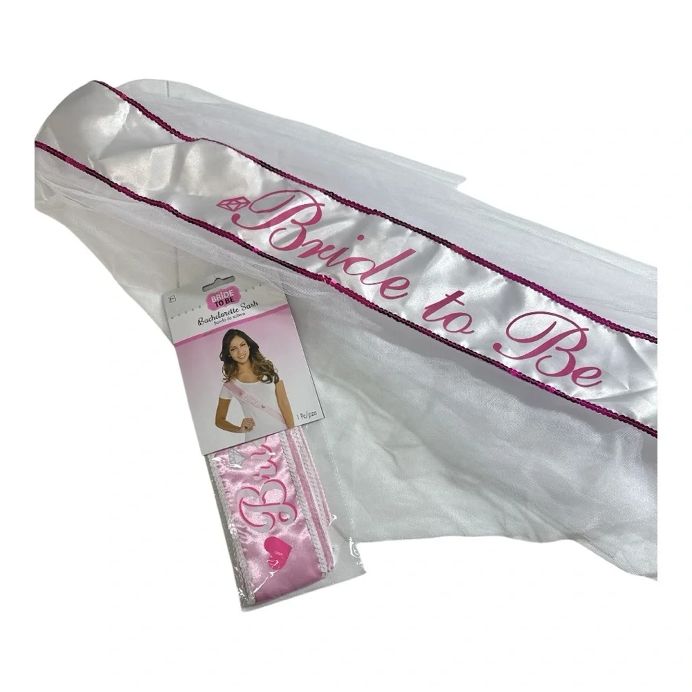 Bride to Be Sash Bundle with Pink Accents